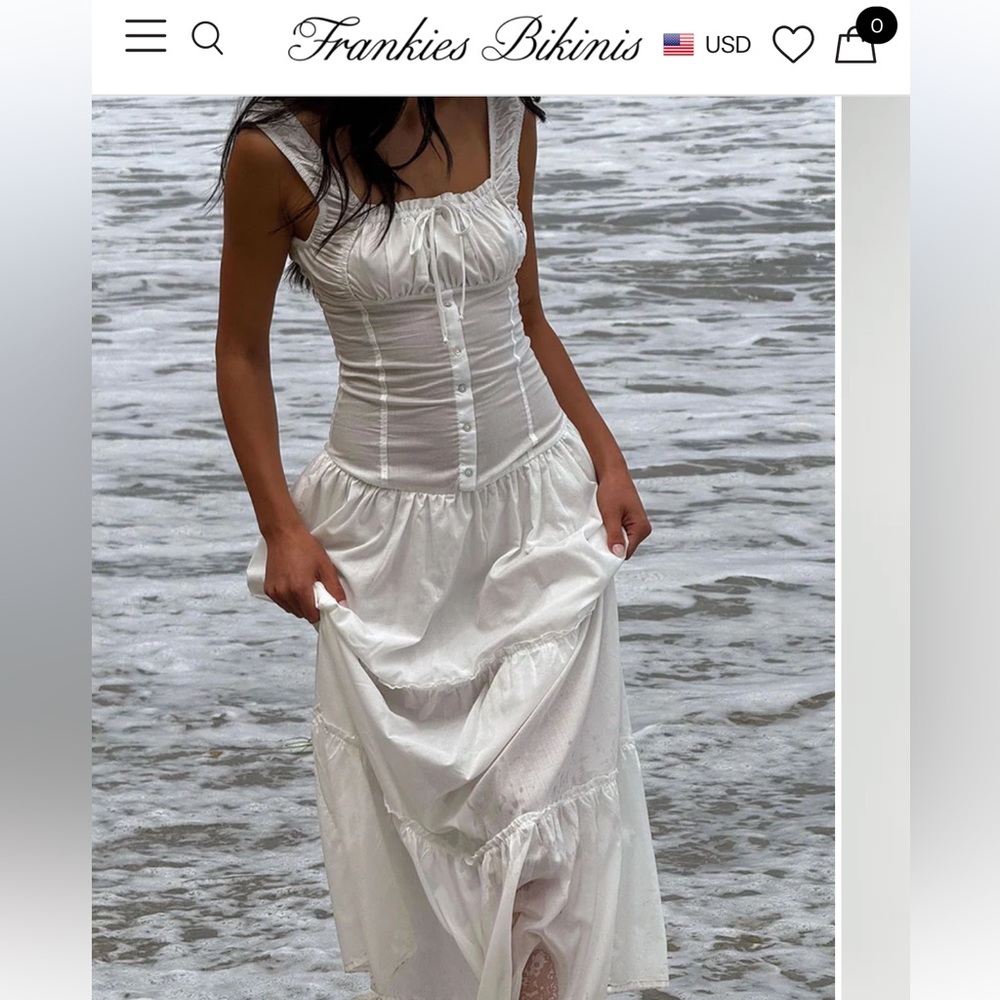 Frankie’s bikini christabelle white dress size medium brand new